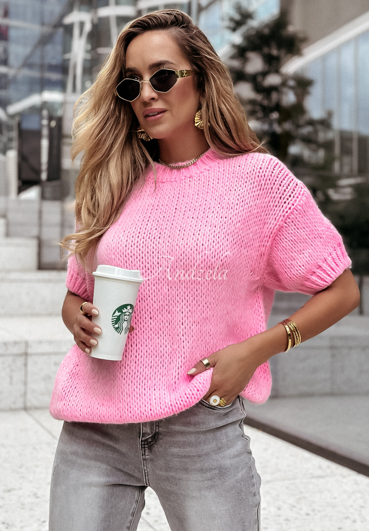 Made To Be Mine oversize sweater pink