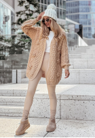 Ozdobnie pleciony Cardigan Reflection Of Me Beige