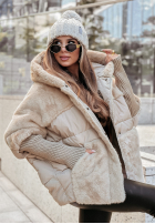 Pikowana Jacke z futerkiem Snow & Pines Beige