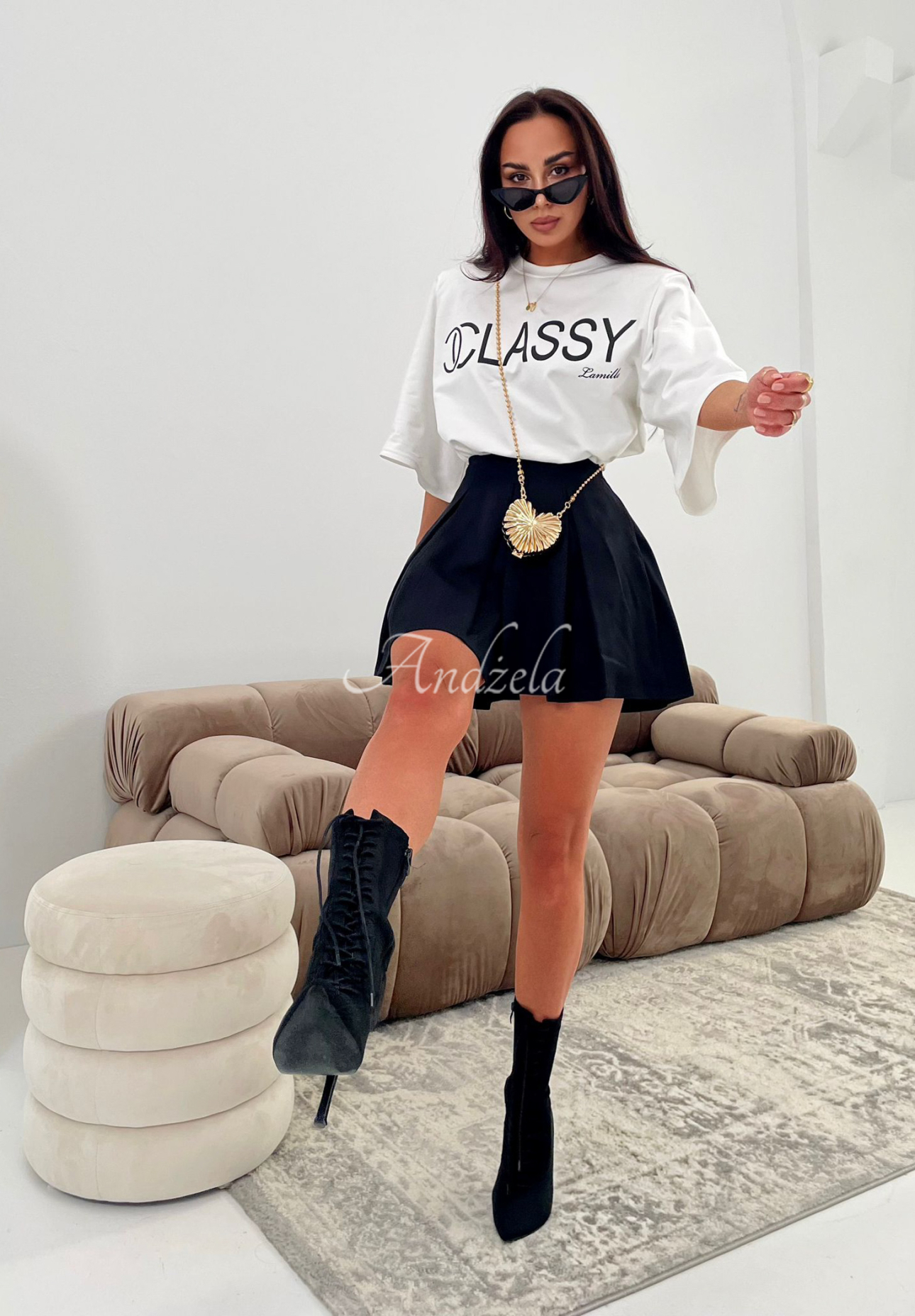 La Milla Casa De Moda pleated mini skirt and shorts black