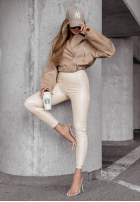 Skórzane Leggings How I Feel Beige