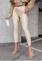 Skórzane Leggings How I Feel Beige