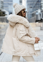 Jacke parka z futerkiem Avenue Hell Beige