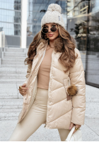 Pikowana Jacke z futerkiem Admiration In Winter Beige