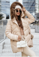 Pikowana Jacke z futerkiem Admiration In Winter Beige