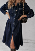 Jeans Kleid Mayra ciemnoniebieska