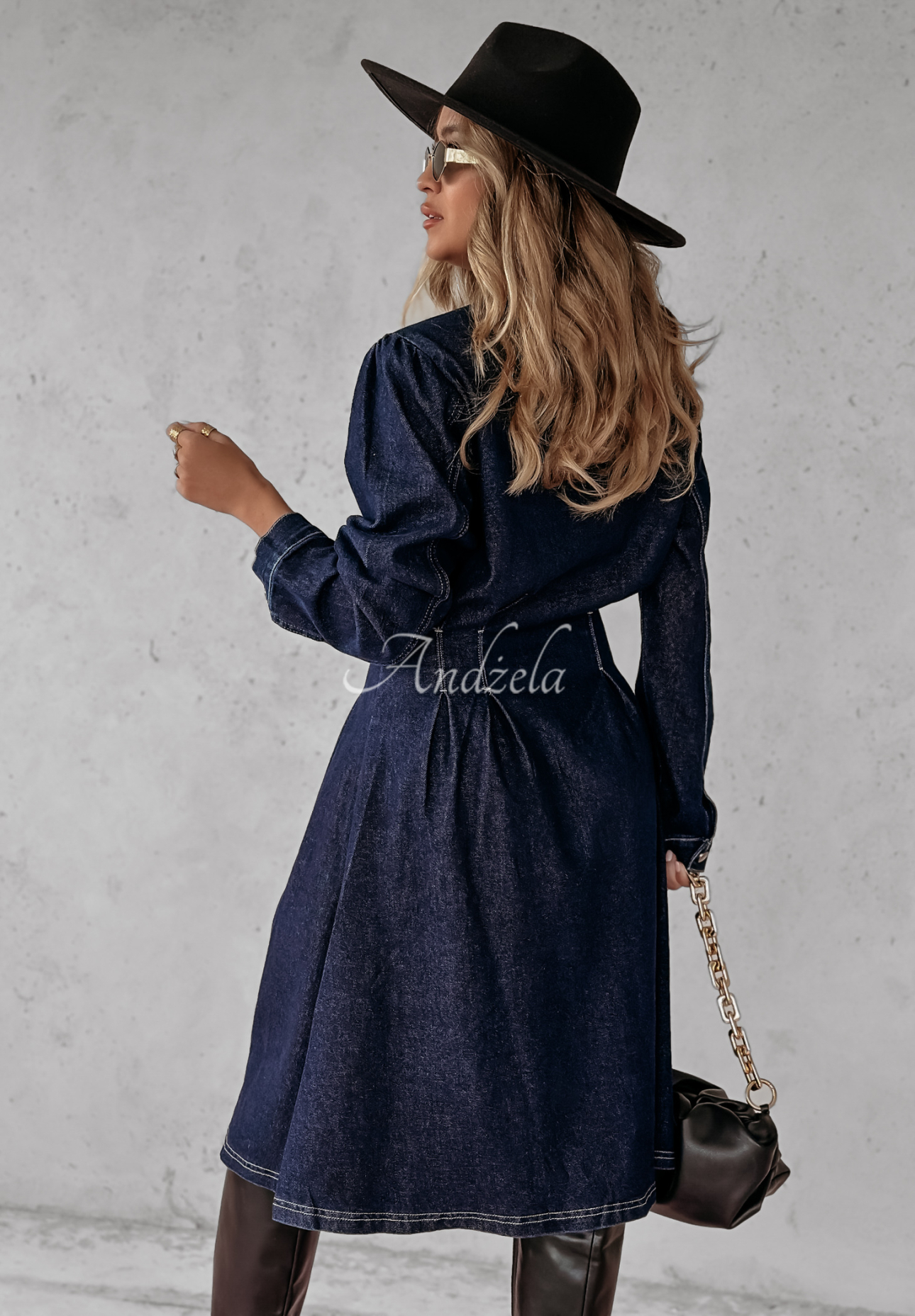 Denim-Kleid Mayra dunkelblau