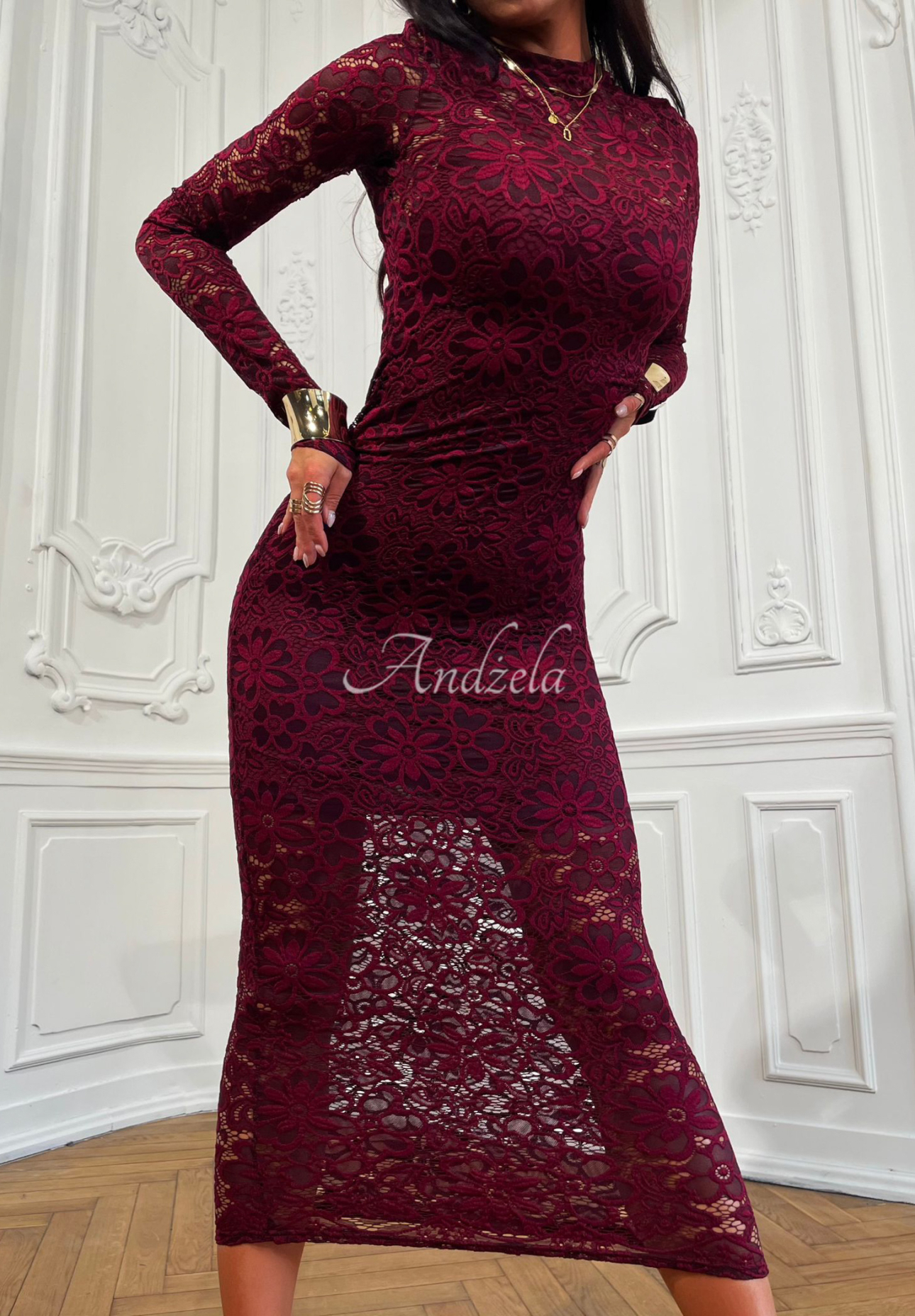 Maxikleid aus Spitze La Milla By My ChoiceBurgunderrot