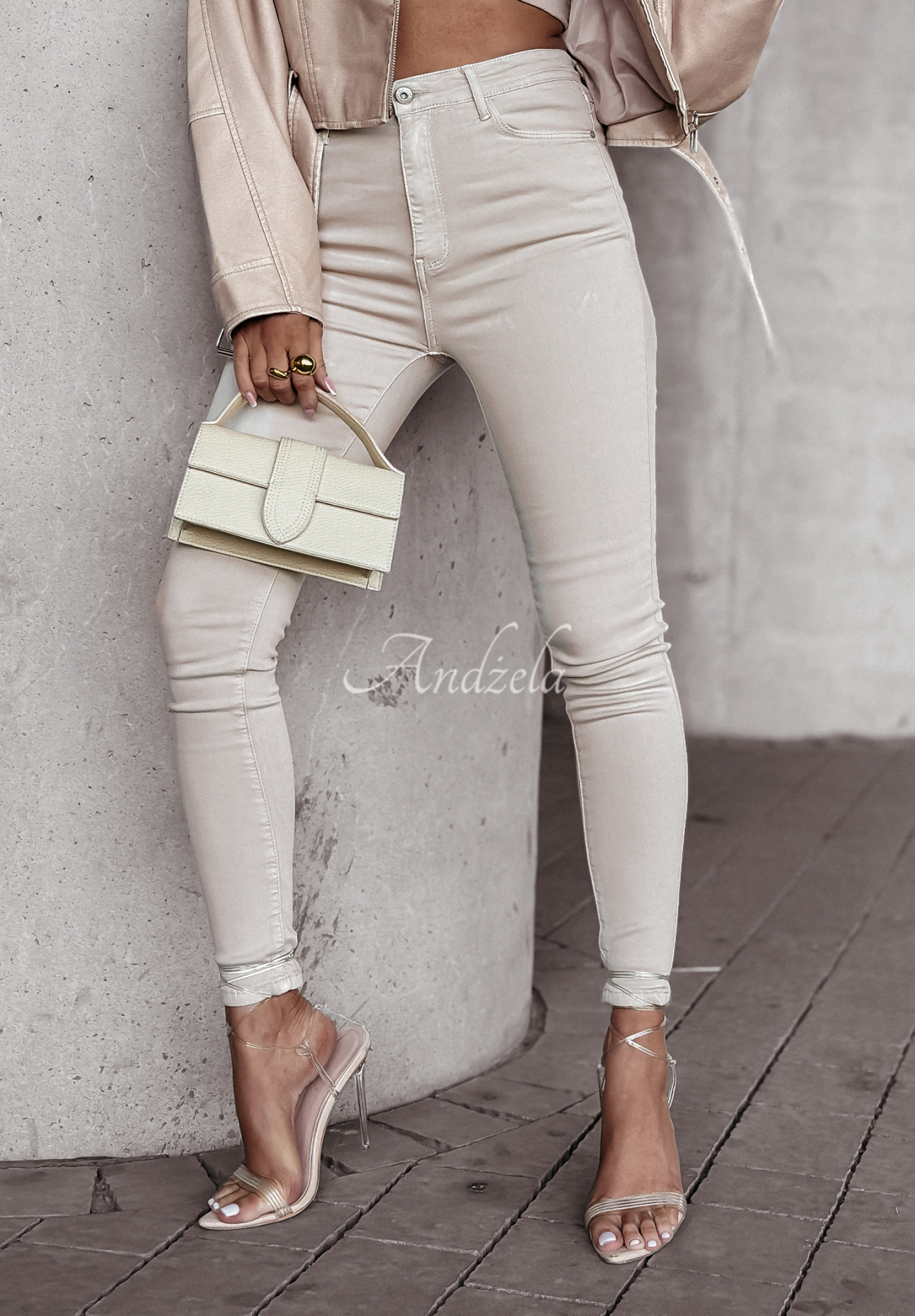 Kendriss skinny jean pants light beige