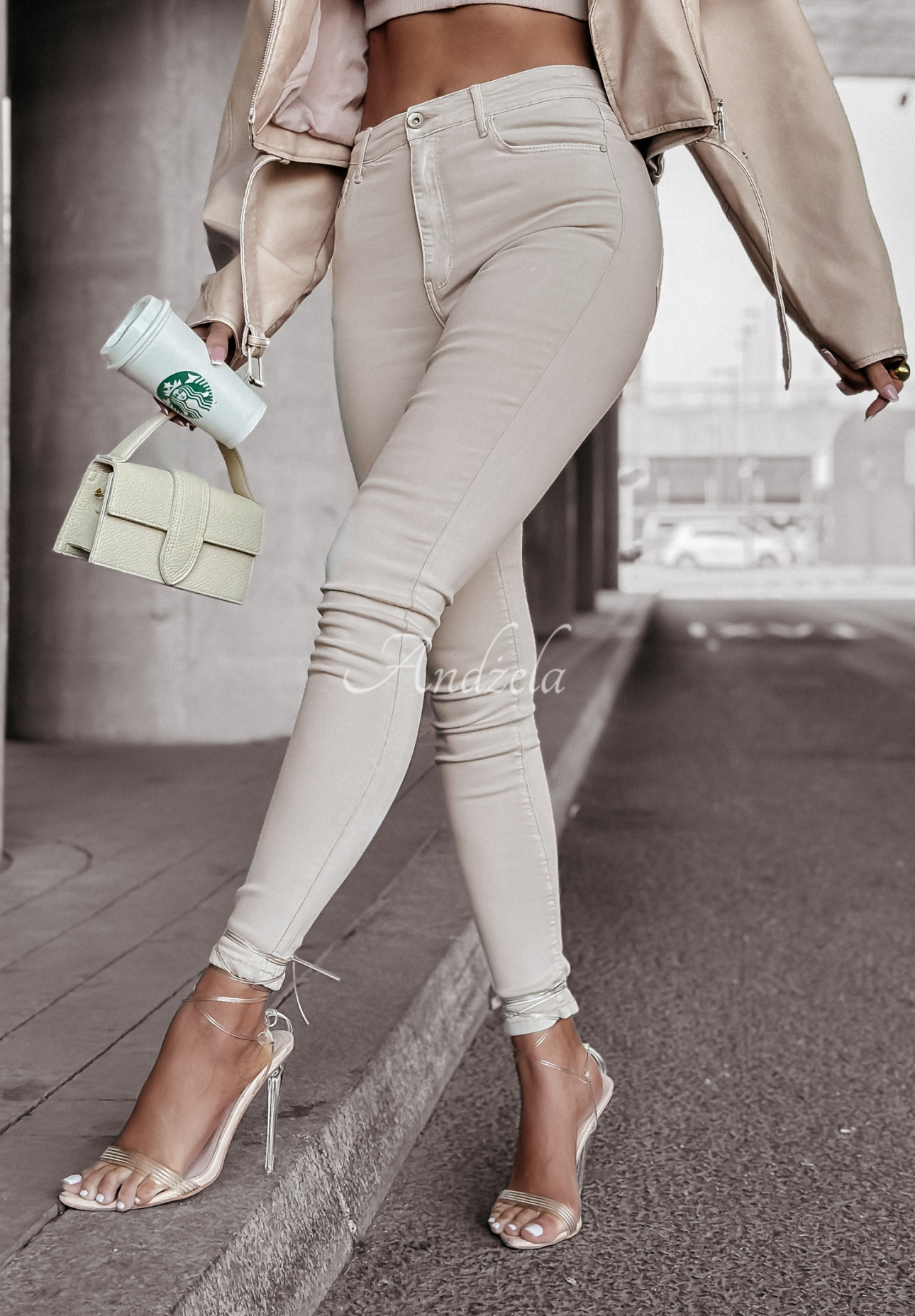 Kendriss skinny jean pants light beige