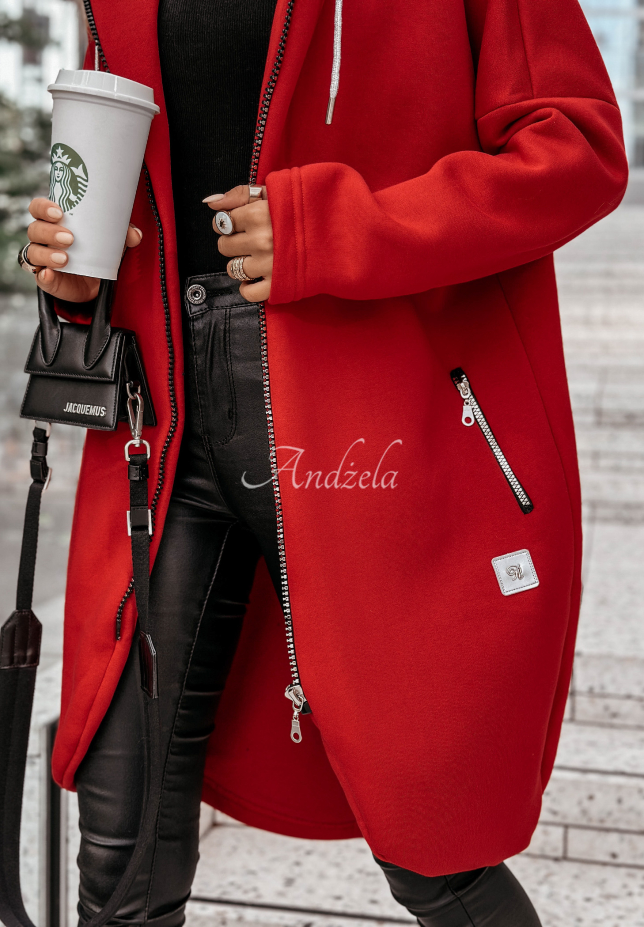 Peaceful Mind long hoodie red