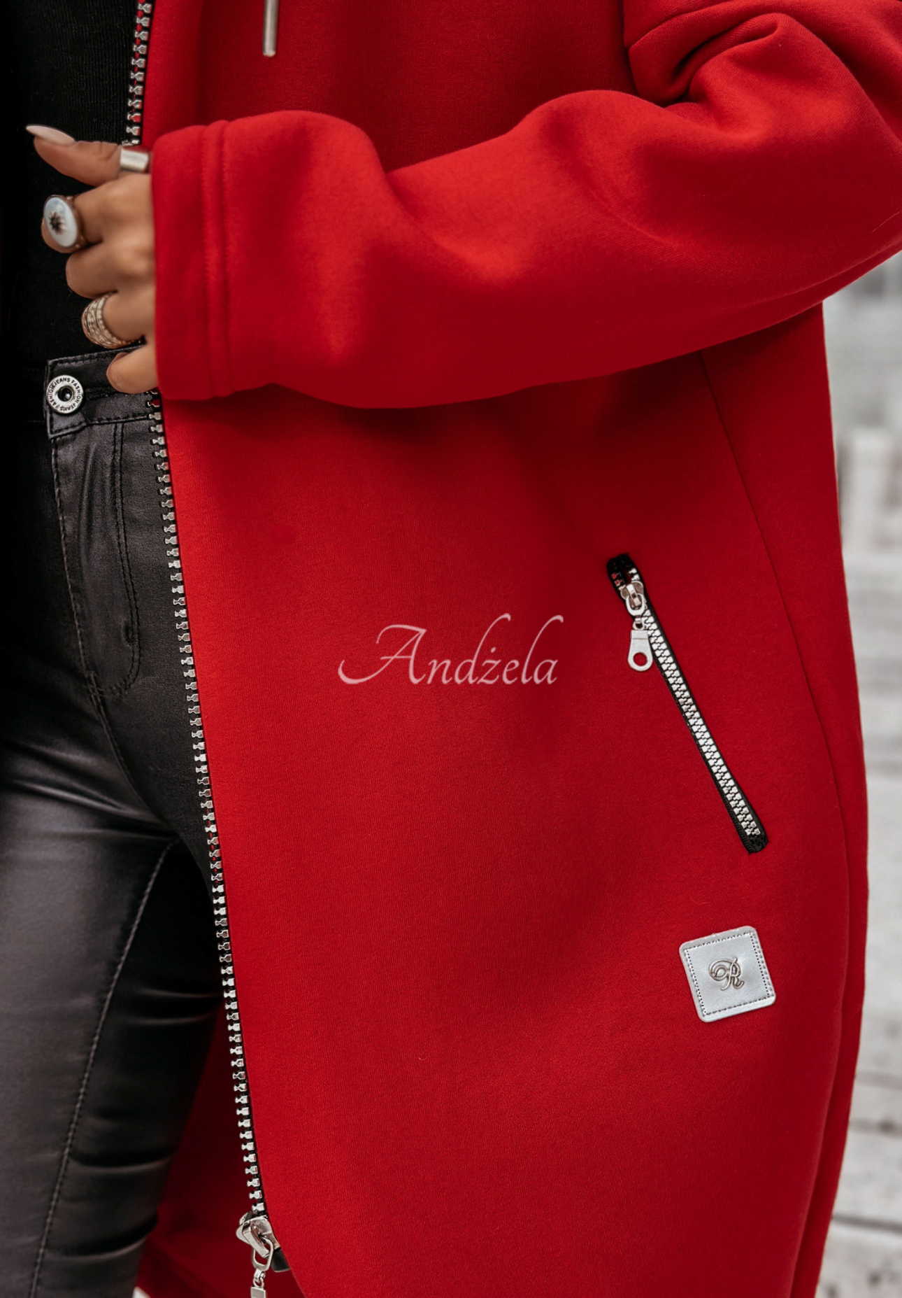 Peaceful Mind long hoodie red