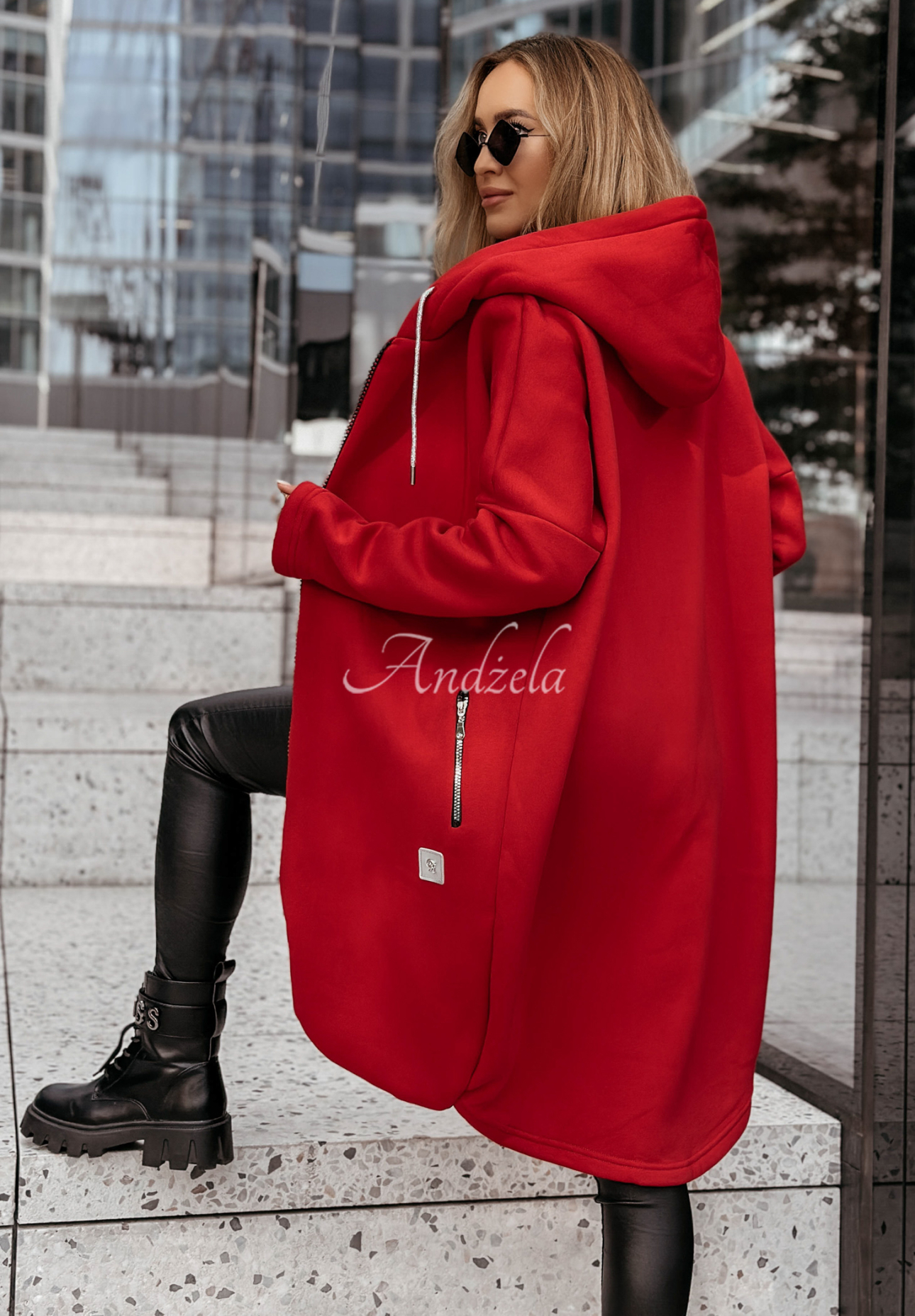 Peaceful Mind long hoodie red