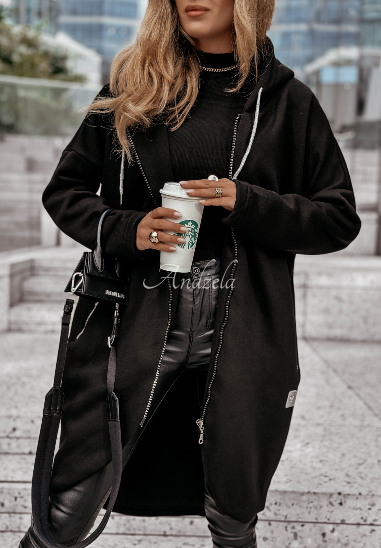 Peaceful Mind long hoodie black