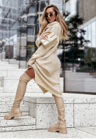 Dzianinowa Kleid z kapturem Just Grateful Beige