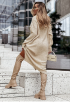 Dzianinowa Kleid z kapturem Just Grateful Beige