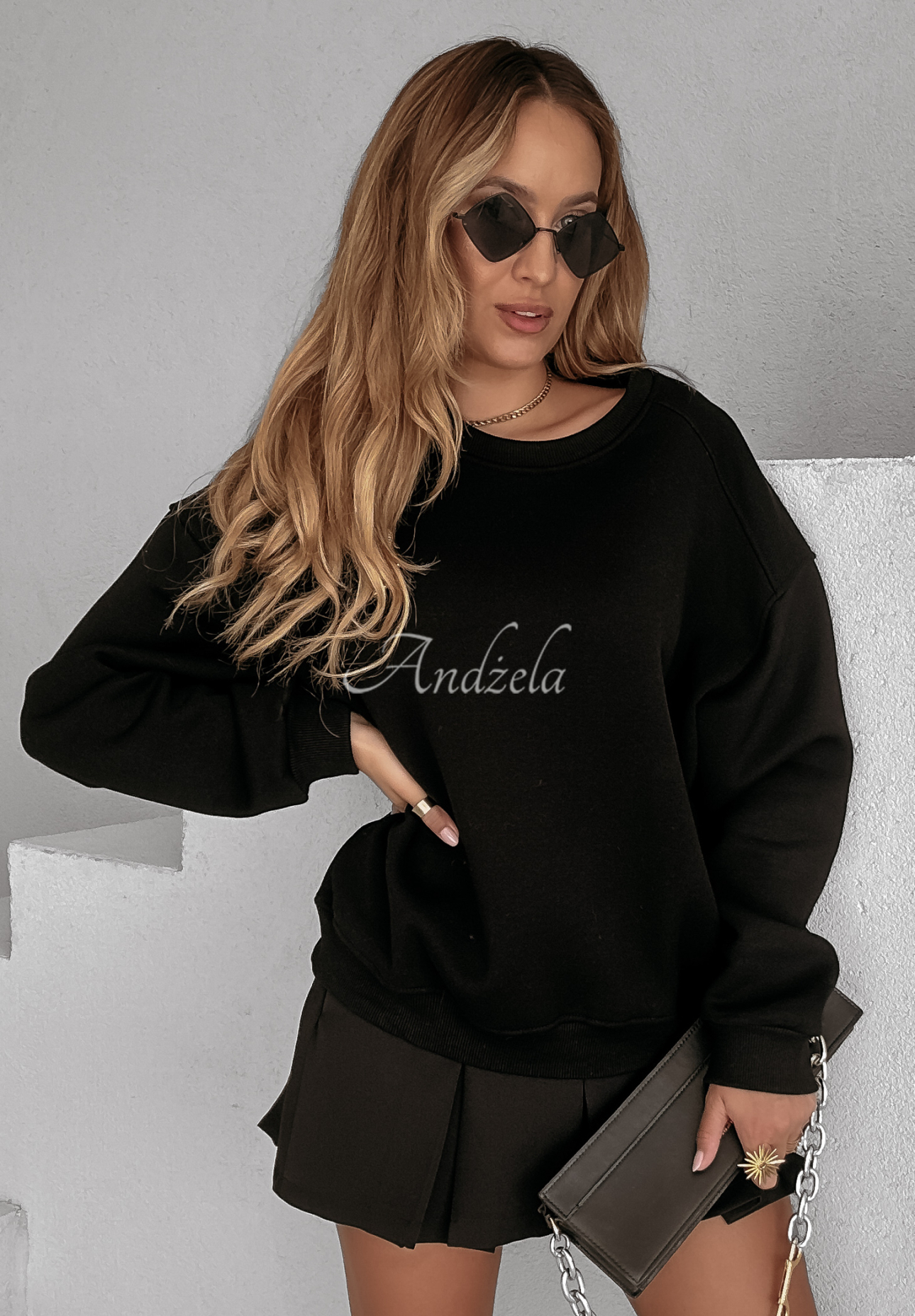 Oversize Sweatshirt Be Better Schwarz