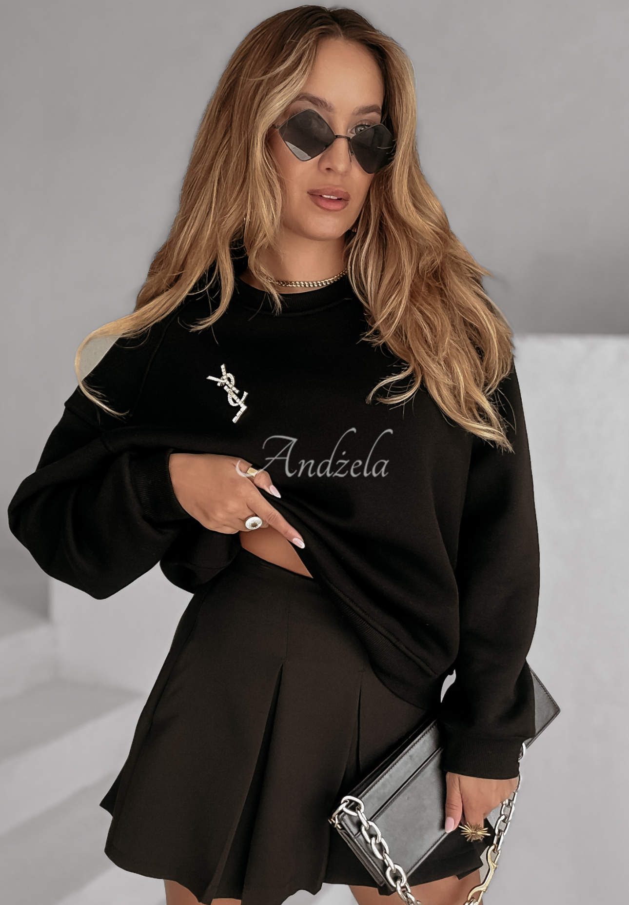 Oversize Sweatshirt Be Better Schwarz