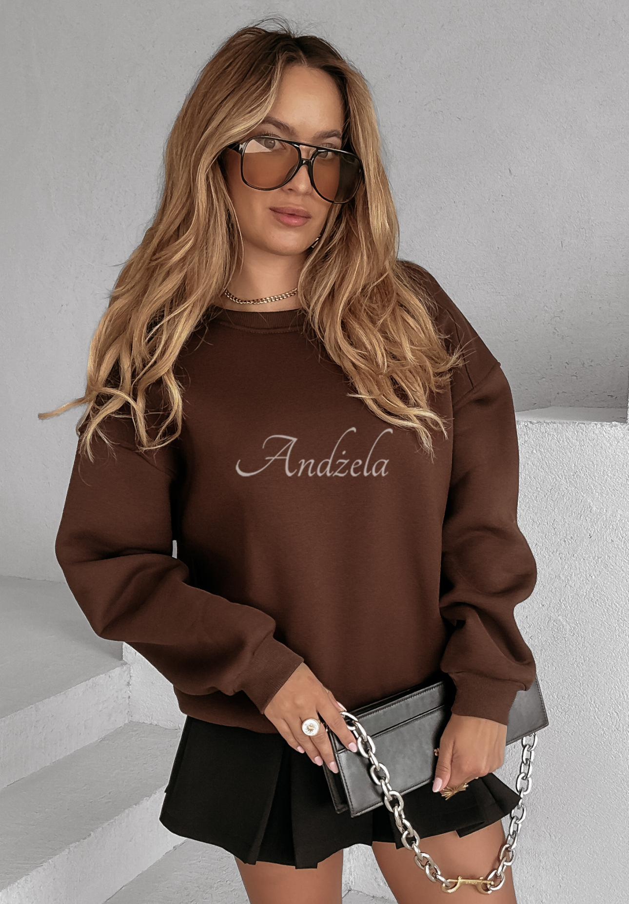 Oversize Sweatshirt Be Better Schokoladenbraun