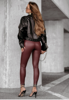 Leggings aus Lederimitat Aurelly Burgunderrot