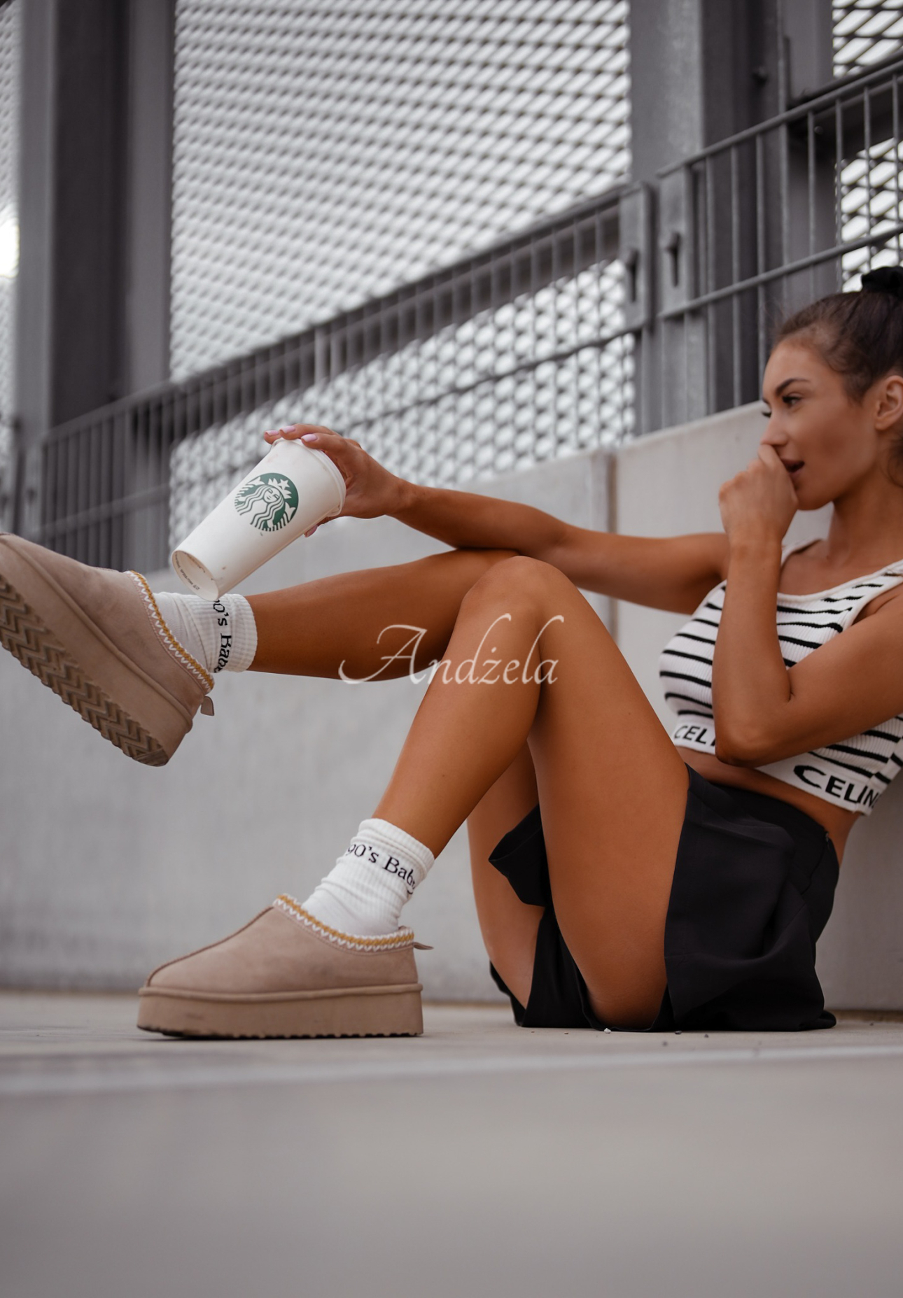 Long socks 90's Baby ecru