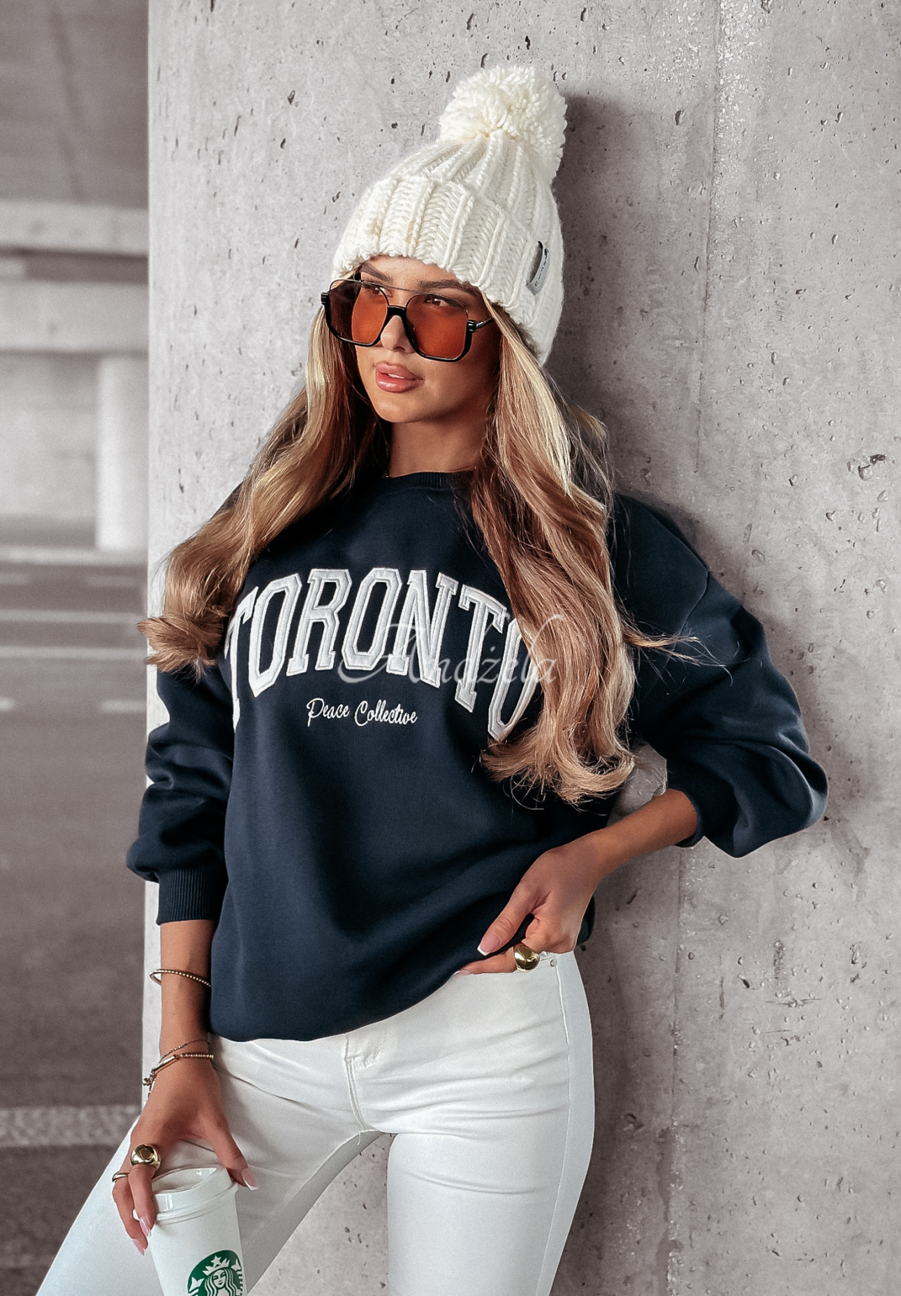 Sweatshirt mit Aufdruck Toronto Peace Dunkelblau