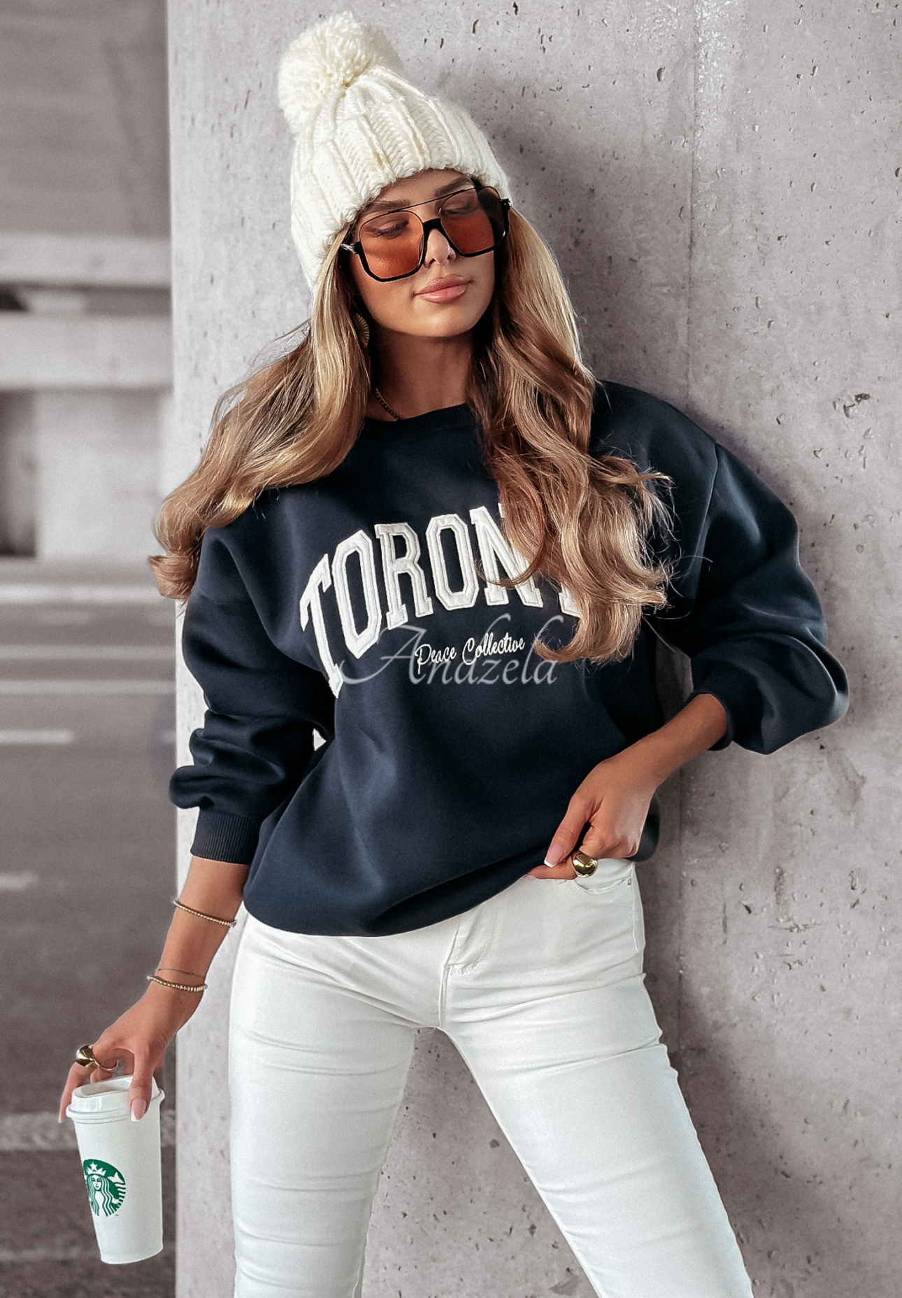 Sweatshirt mit Aufdruck Toronto Peace Dunkelblau