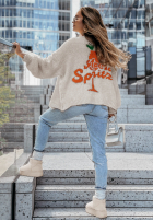 Pullover oversize Aperol Spritz hellbeige