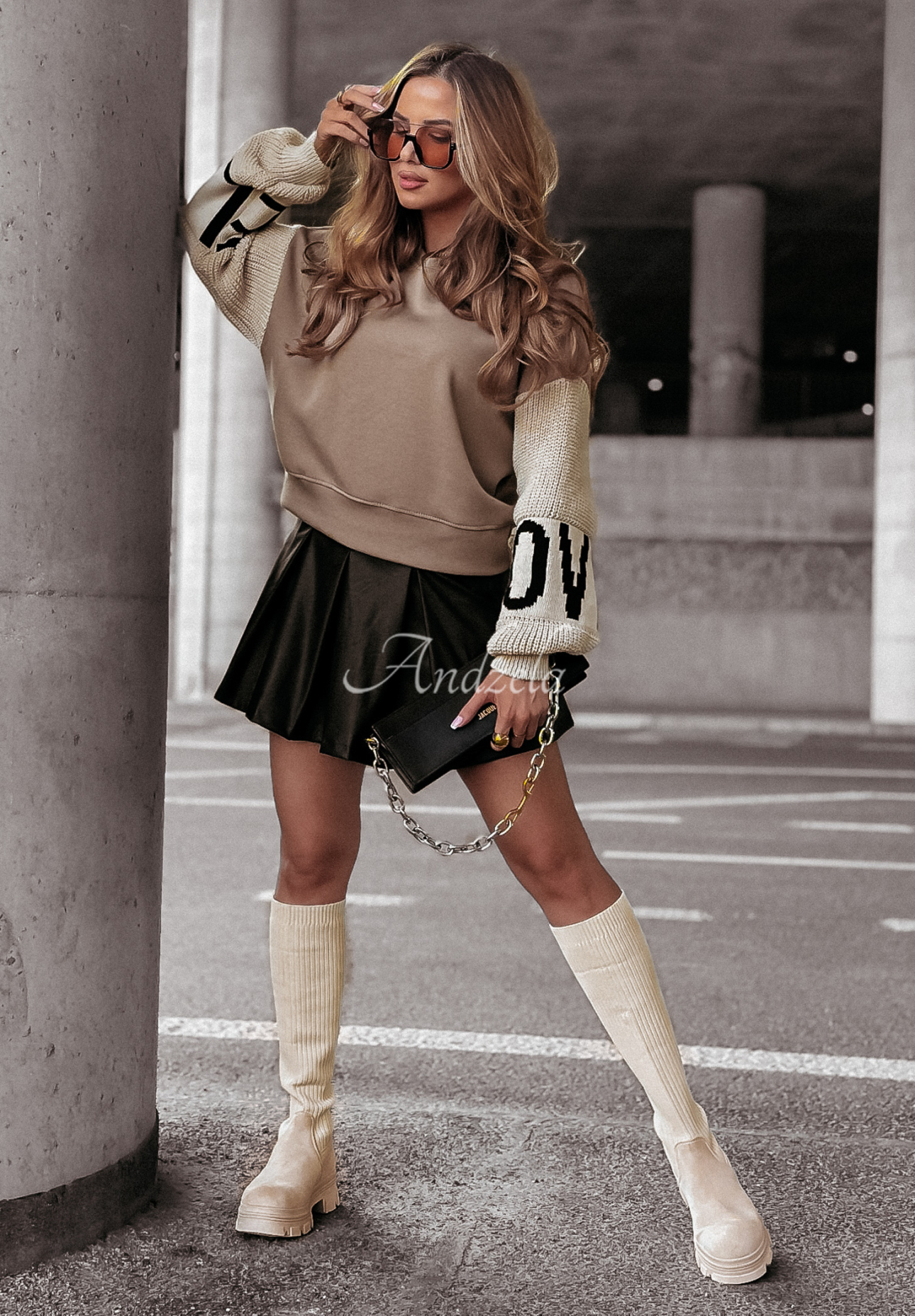 Sweatshirt Lovely Sleeves Beige