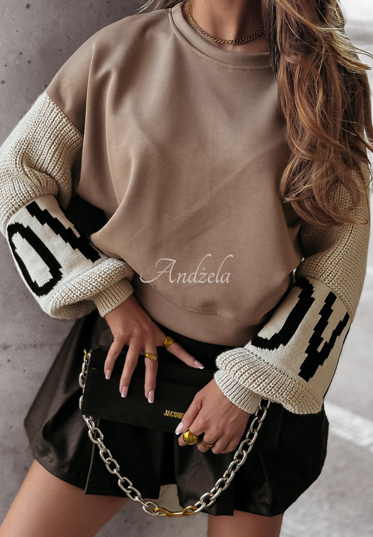 Sweatshirt Lovely Sleeves Beige