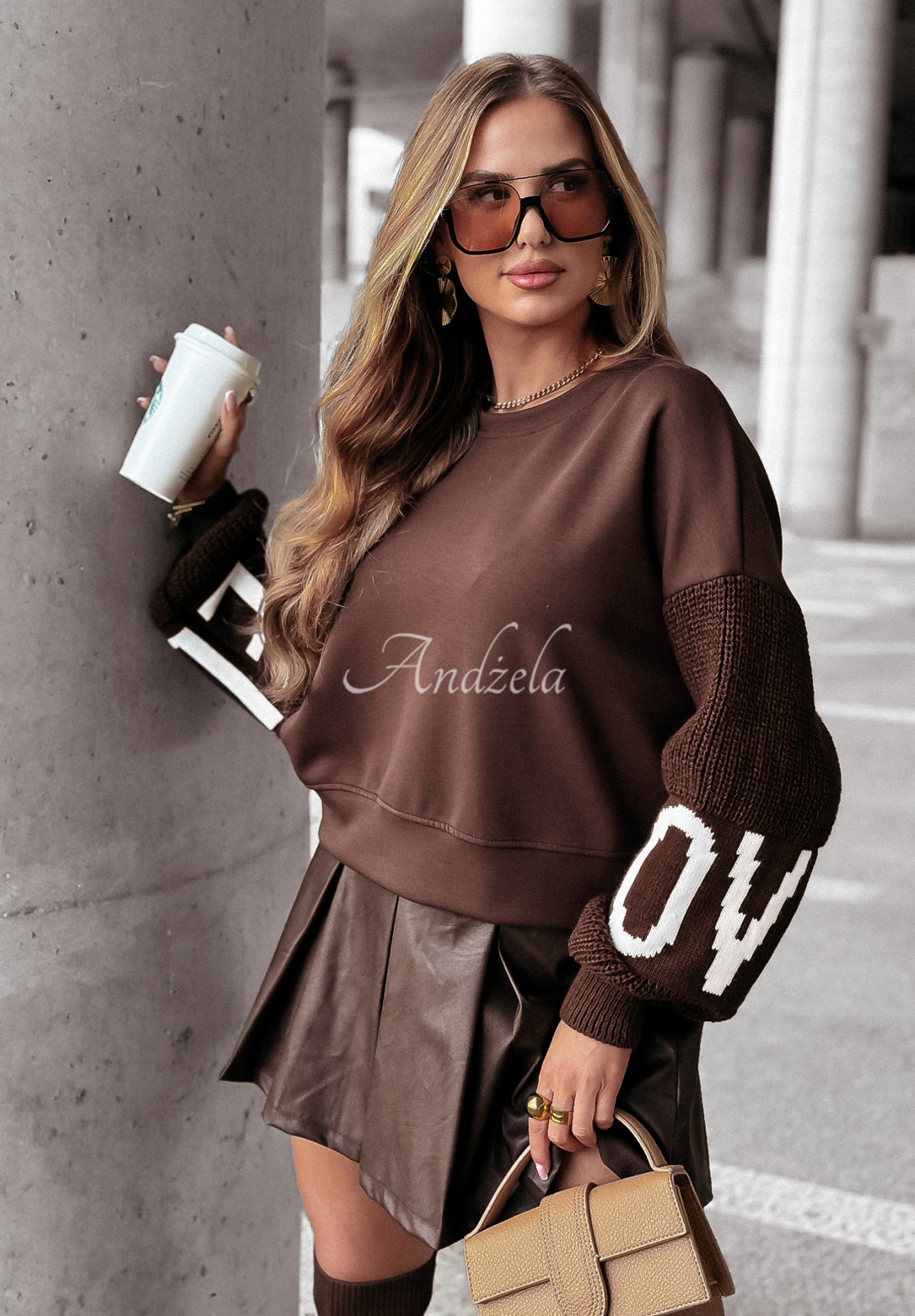 Sweatshirt Lovely Sleeves Schokoladenbraun