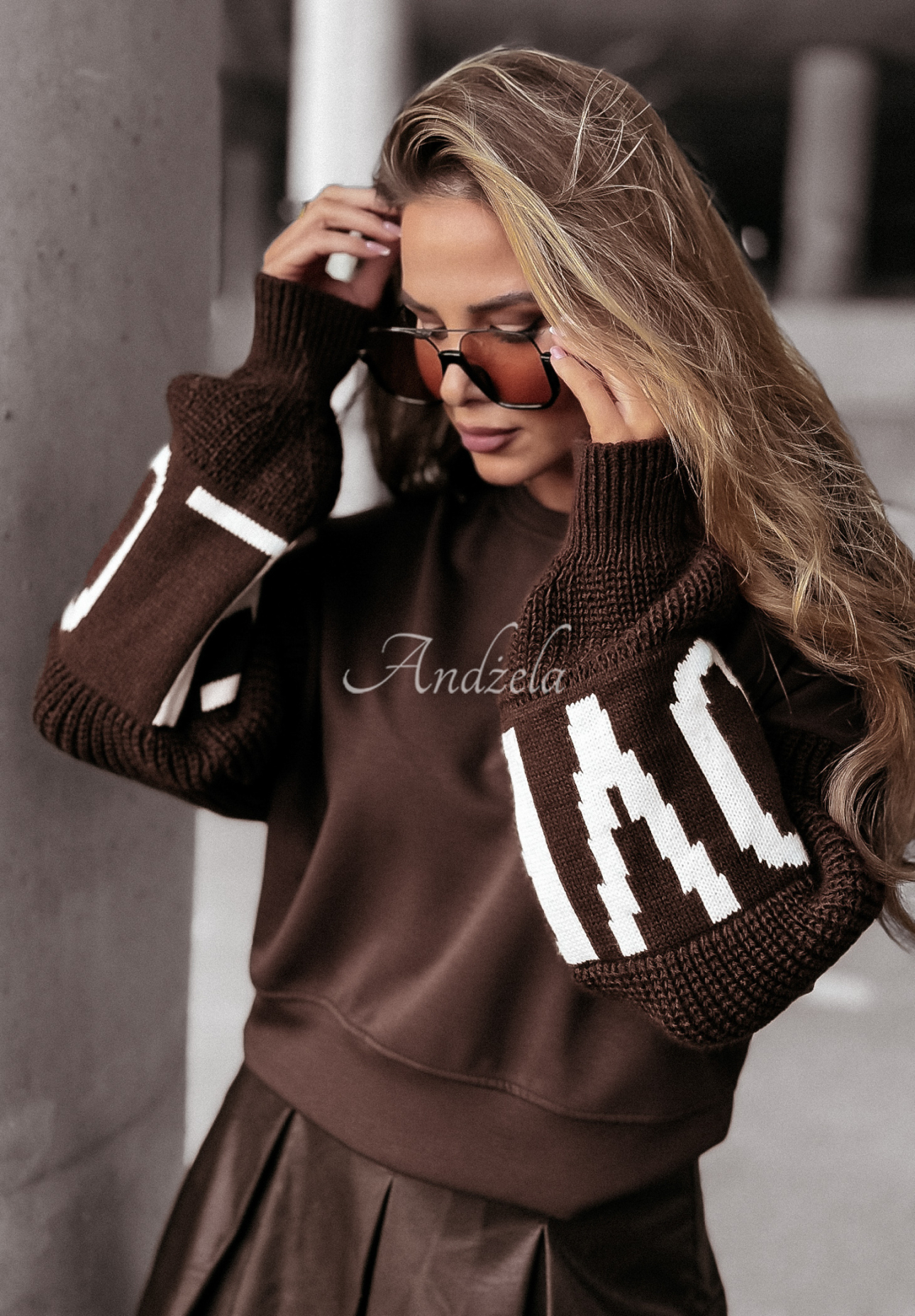 Sweatshirt Lovely Sleeves Schokoladenbraun