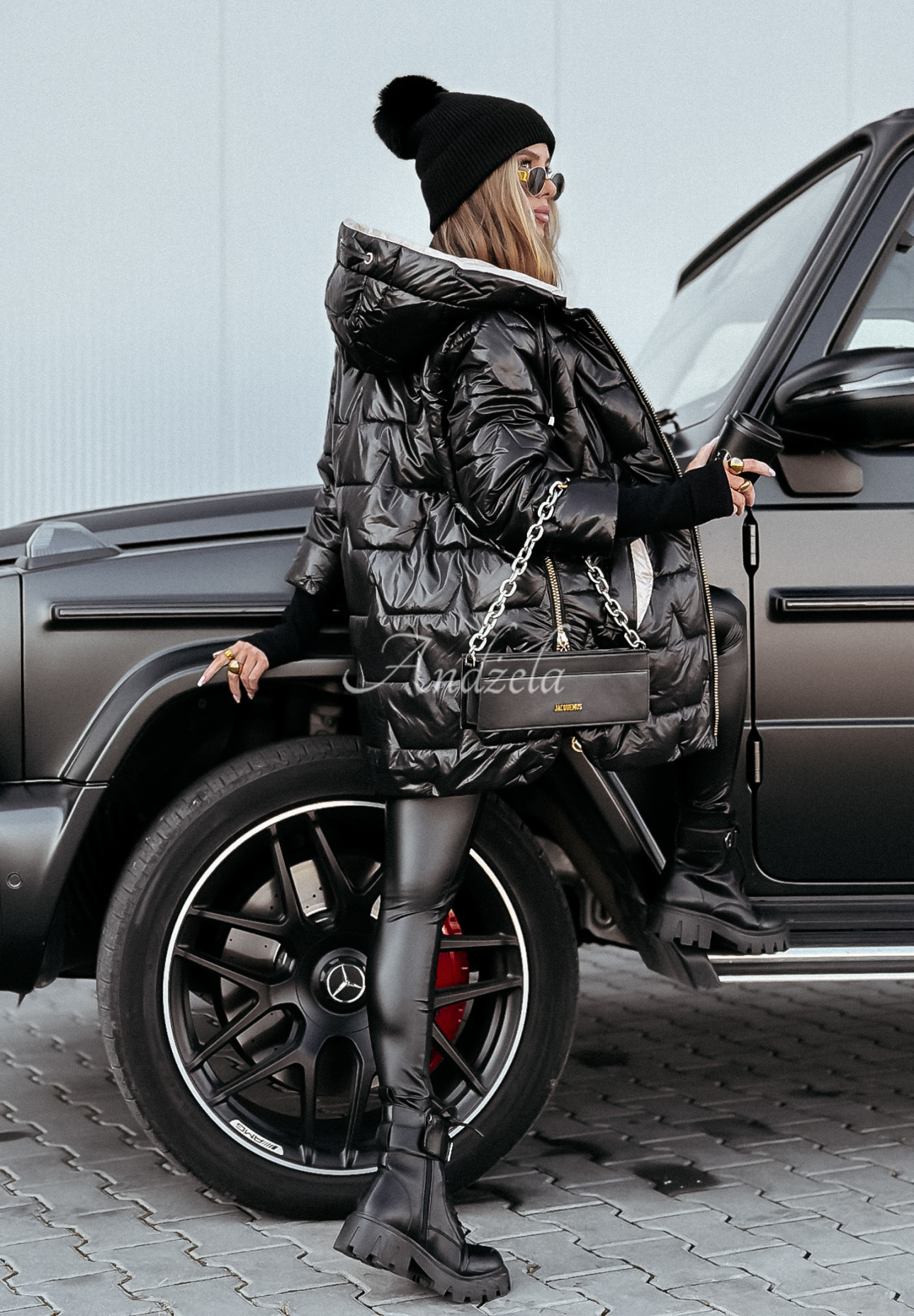 Steppjacke mit Kapuze Walks Like Rain Schwarz