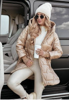 Pikowana Jacke z kapturem Walks Like Rain Beige