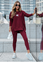 Sweat Set WK Fashion Design burgundowy