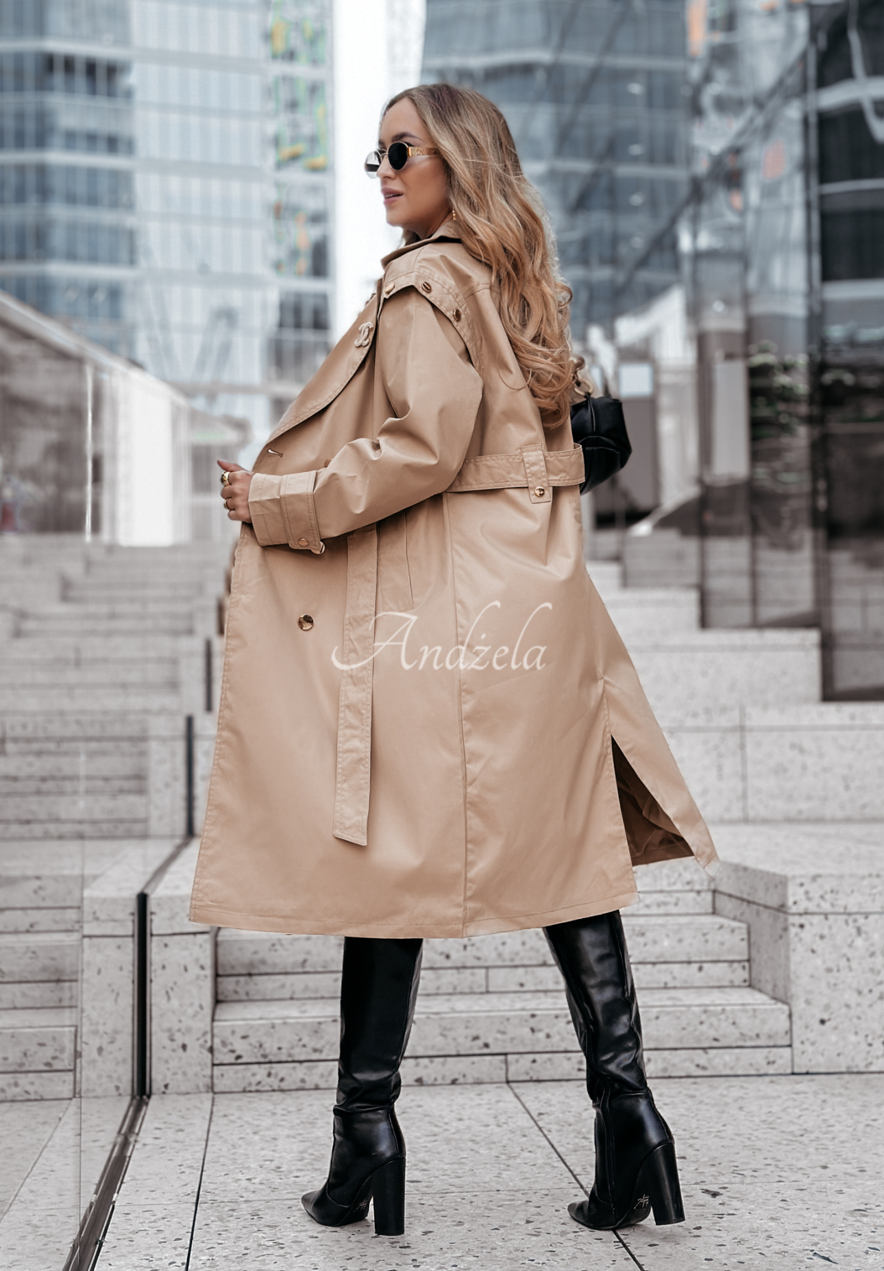 Trenchcoat mit Gürtel Shades Of Gold Beige