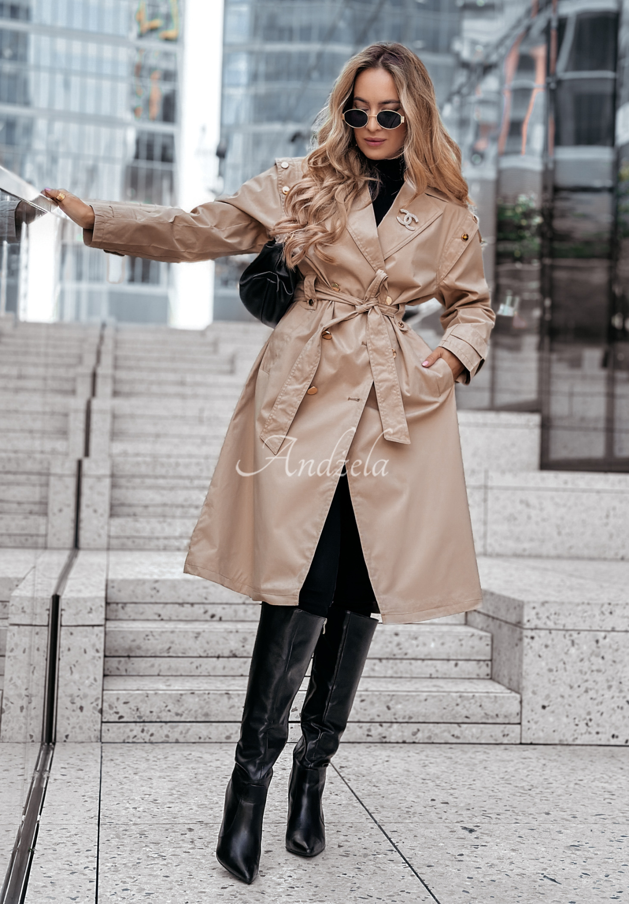 Trenchcoat mit Gürtel Shades Of Gold Beige