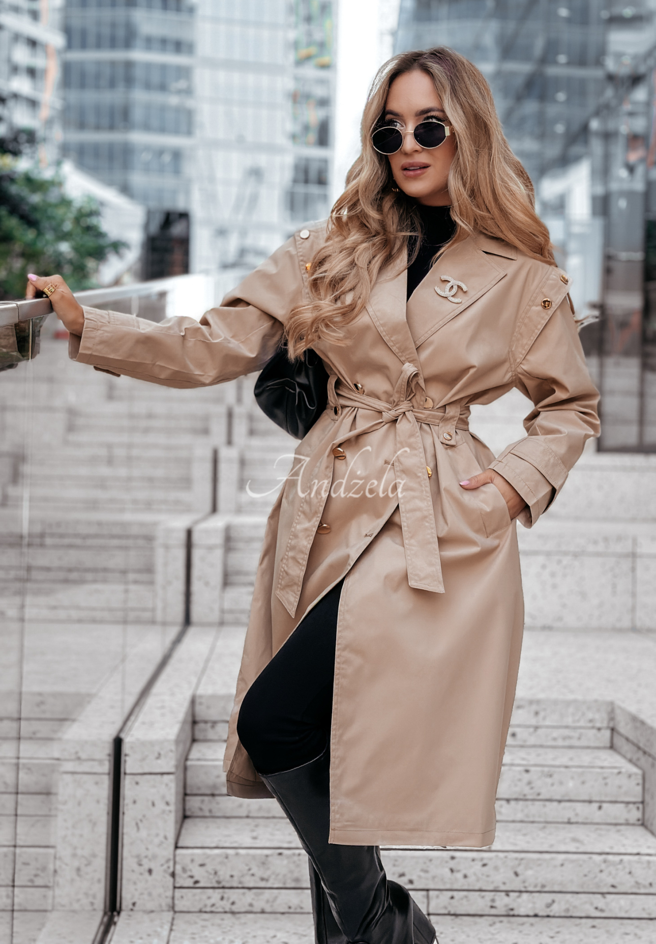 Trenchcoat mit Gürtel Shades Of Gold Beige