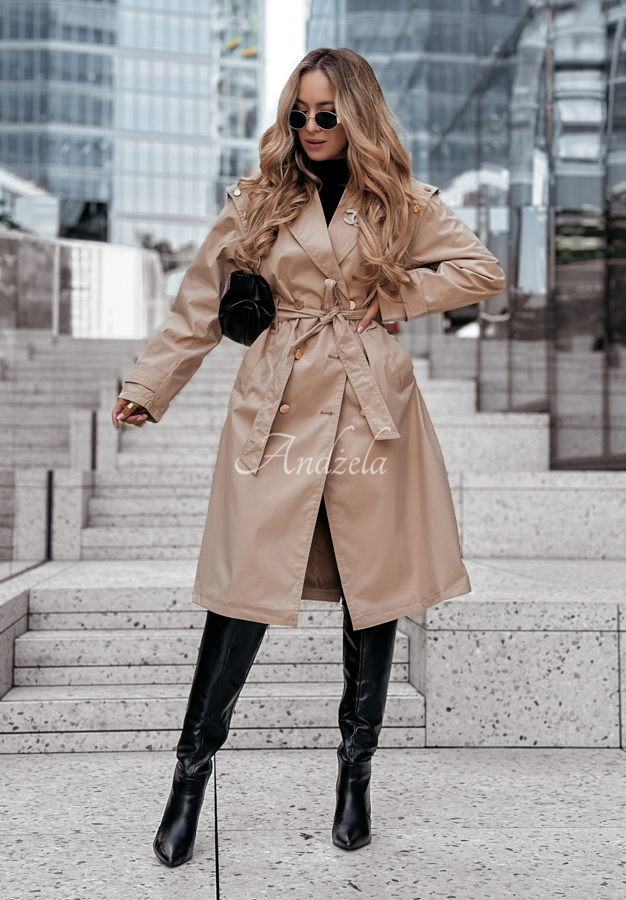 Trenchcoat mit Gürtel Shades Of Gold Beige