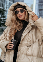 Puchowa Jacke z kapturem Frostbite Chic Beige