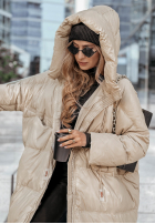 Puchowa Jacke z kapturem Frostbite Chic Beige