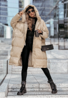 Puchowa Jacke z kapturem Frostbite Chic Beige