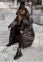 Puchowa Jacke z kapturem Frostbite Chic Schwarz