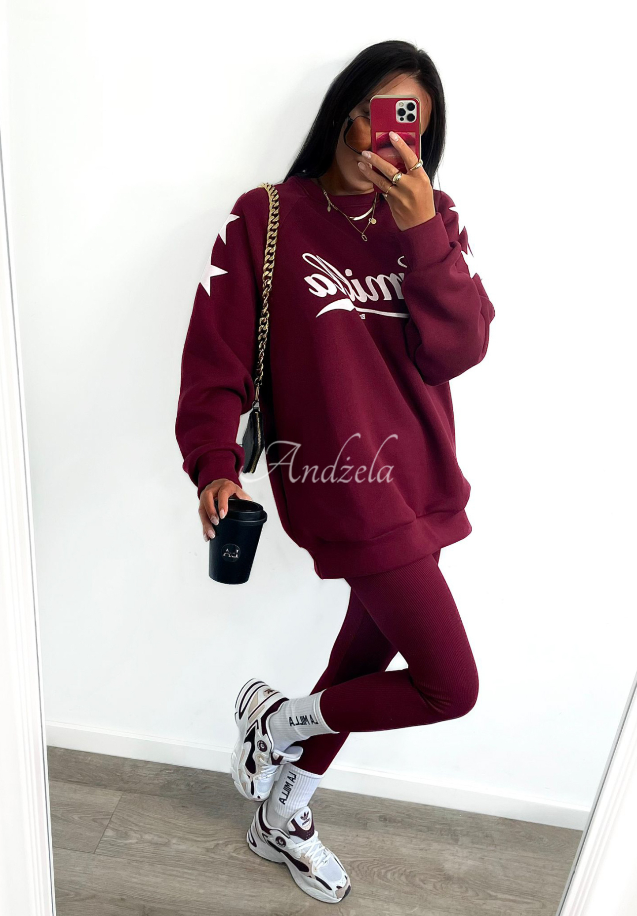 Sweatshirt mit Print La Milla Enjoy Burgunderrot