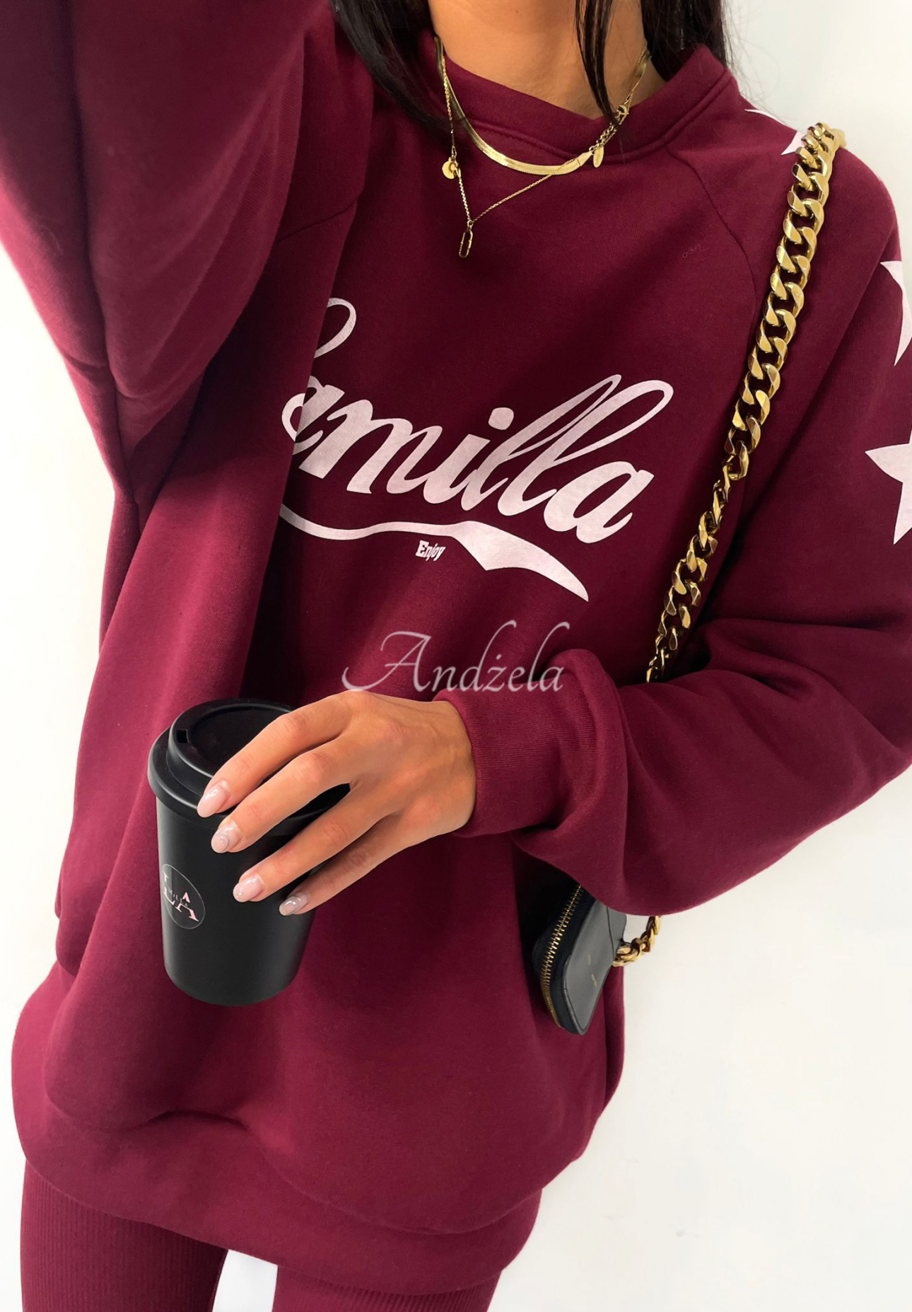 Sweatshirt mit Print La Milla Enjoy Burgunderrot