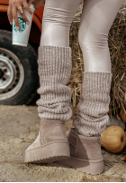 Dzianinowe ocieplacze na nogi Crisp Winter in beige