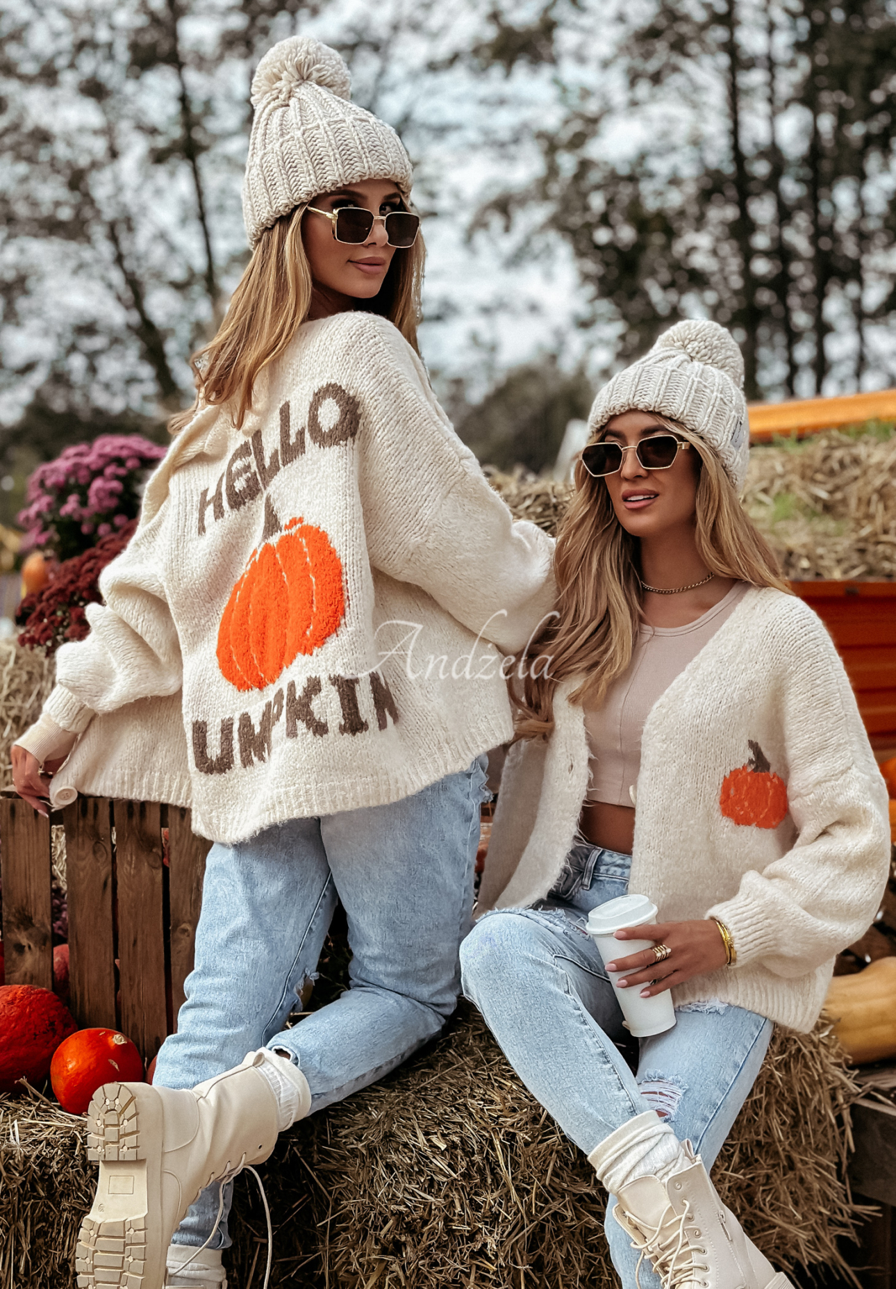 Cardigan Oversize Hello Pumpkin Beige