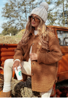 Kurze Jacke aus Lammfellimitat Absolutely Camel