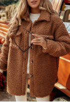 Kurze Jacke aus Lammfellimitat Absolutely Camel