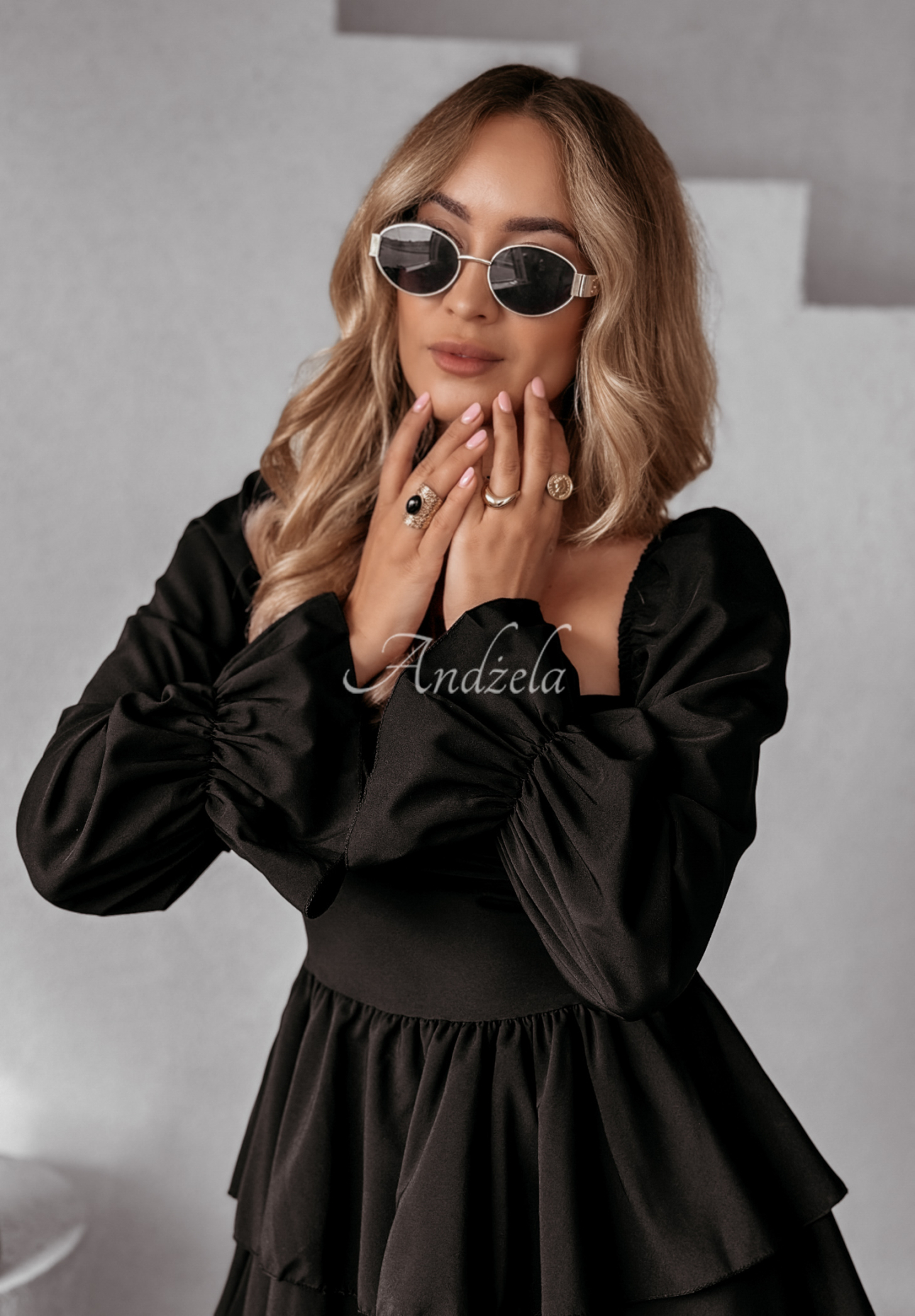 Minikleid mit Rüschen Her Secret Schwarz